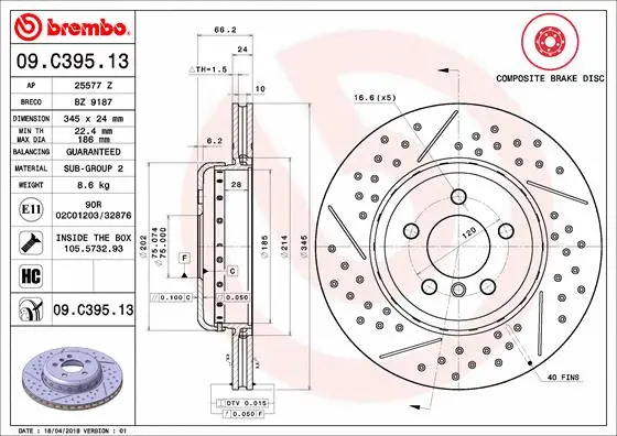 Brake Disc (09.C395.13)