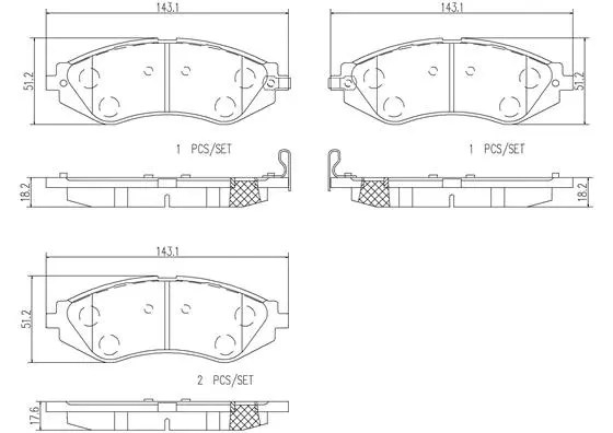 Brake Pad Set, disc brake (P10032N)