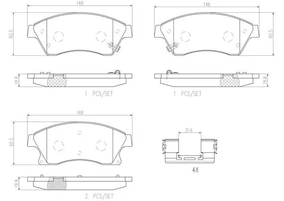 Brake Pad Set, disc brake (P59076N)