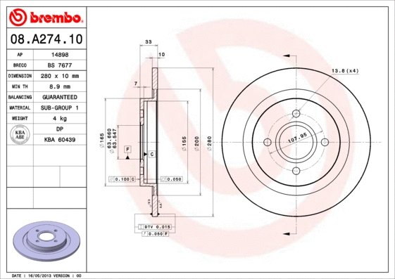 Brake Disc (08.A274.10)