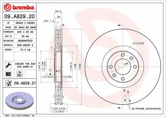 Brake Disc (09.A829.20)