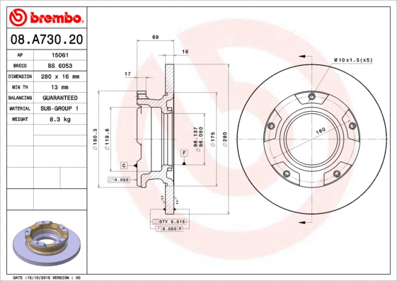 Brake Disc (08.A730.20)