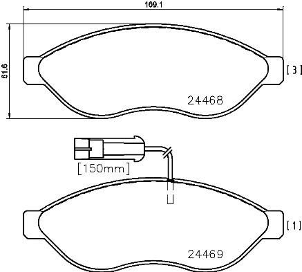 Brake Pad Set, disc brake (P 61 090)
