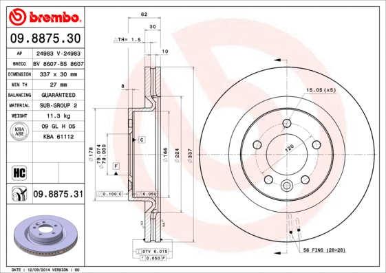 Brake Disc (09.8875.30)