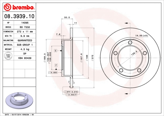 Brake Disc (08.3939.10)