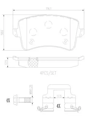 Brake Pad Set, disc brake (P85099N)