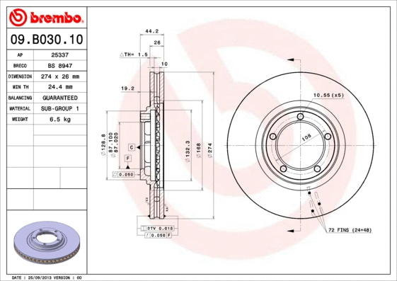 Brake Disc (09.B030.10)