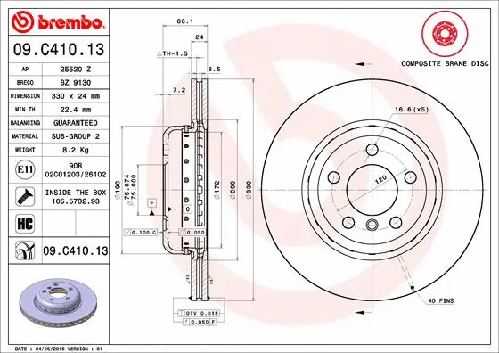 Brake Disc (09.C410.13)