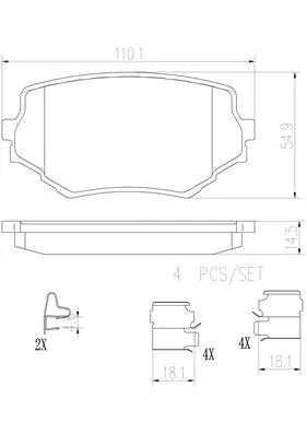 Brake Pad Set, disc brake (P79009N)