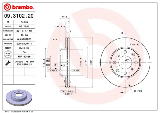 Brake Disc (09.3102.20)
