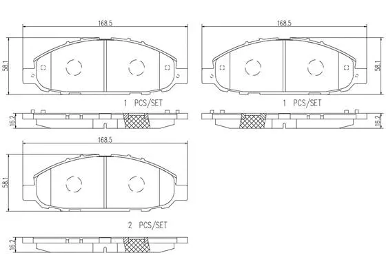 Brake Pad Set, disc brake (P56075N)