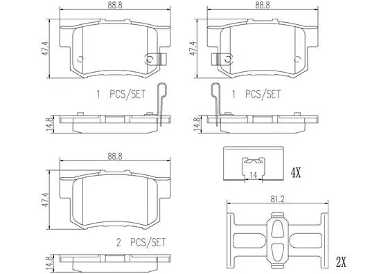 Brake Pad Set, disc brake (P28039N)