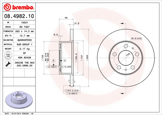 Brake Disc (08.4982.10)