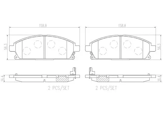 Brake Pad Set, disc brake (P56097N)