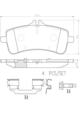 Brake Pad Set, disc brake (P50131N)