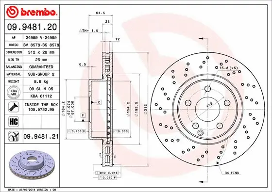 Brake Disc (09.9481.20)