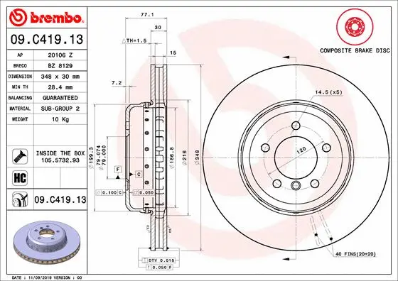 Brake Disc (09.C419.13)