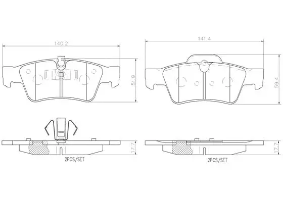 Brake Pad Set, disc brake (P50064N)