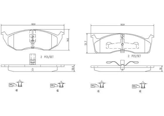 Brake Pad Set, disc brake (P11030N)