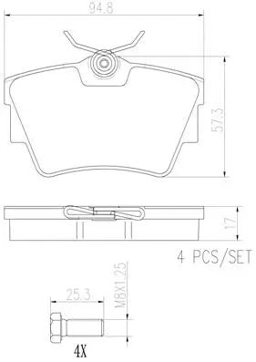 Brake Pad Set, disc brake (P59041N)