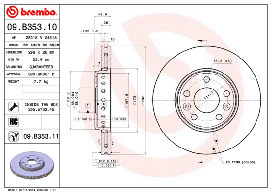 Brake Disc (09.B353.10)