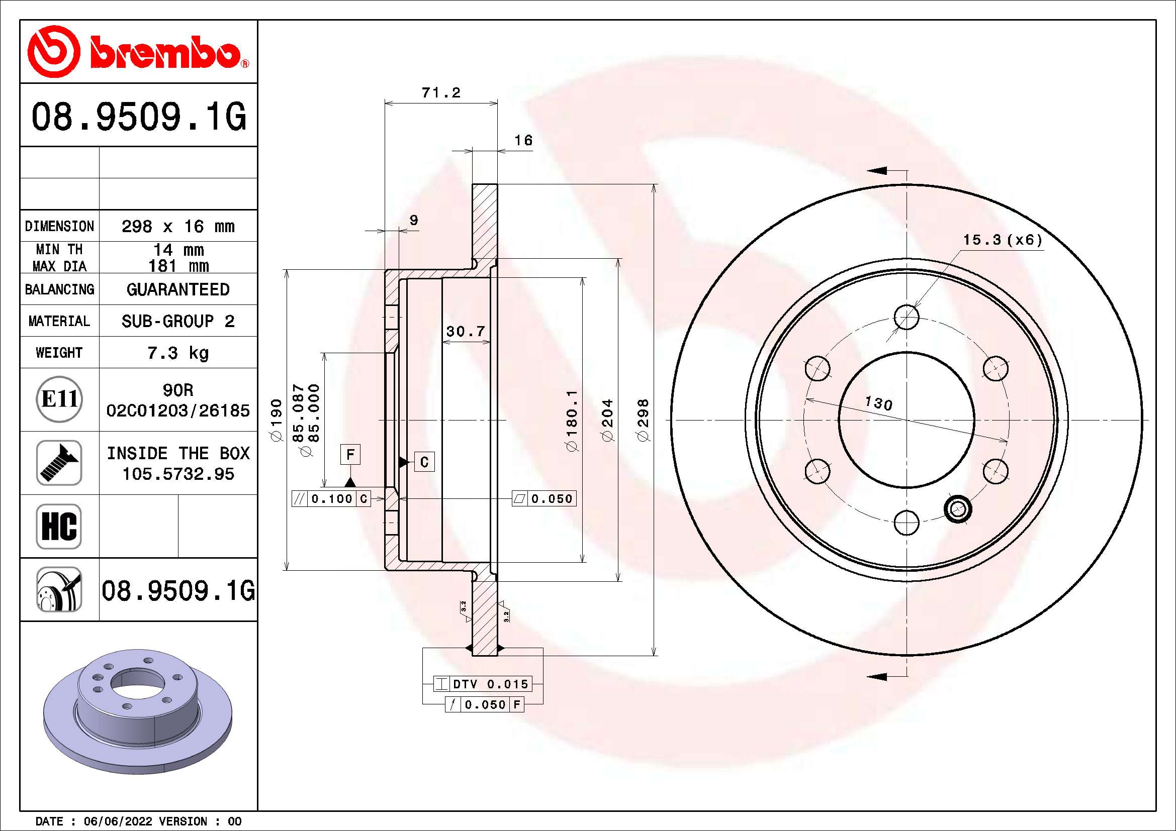 Brake Kit, disc brake (KT 10 028)