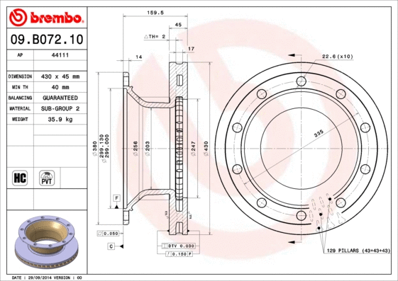 Brake Disc (09.B072.10)