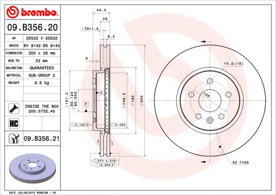 Brake Disc (09.B356.20)