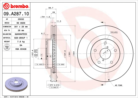 Brake Disc (09.A287.10)