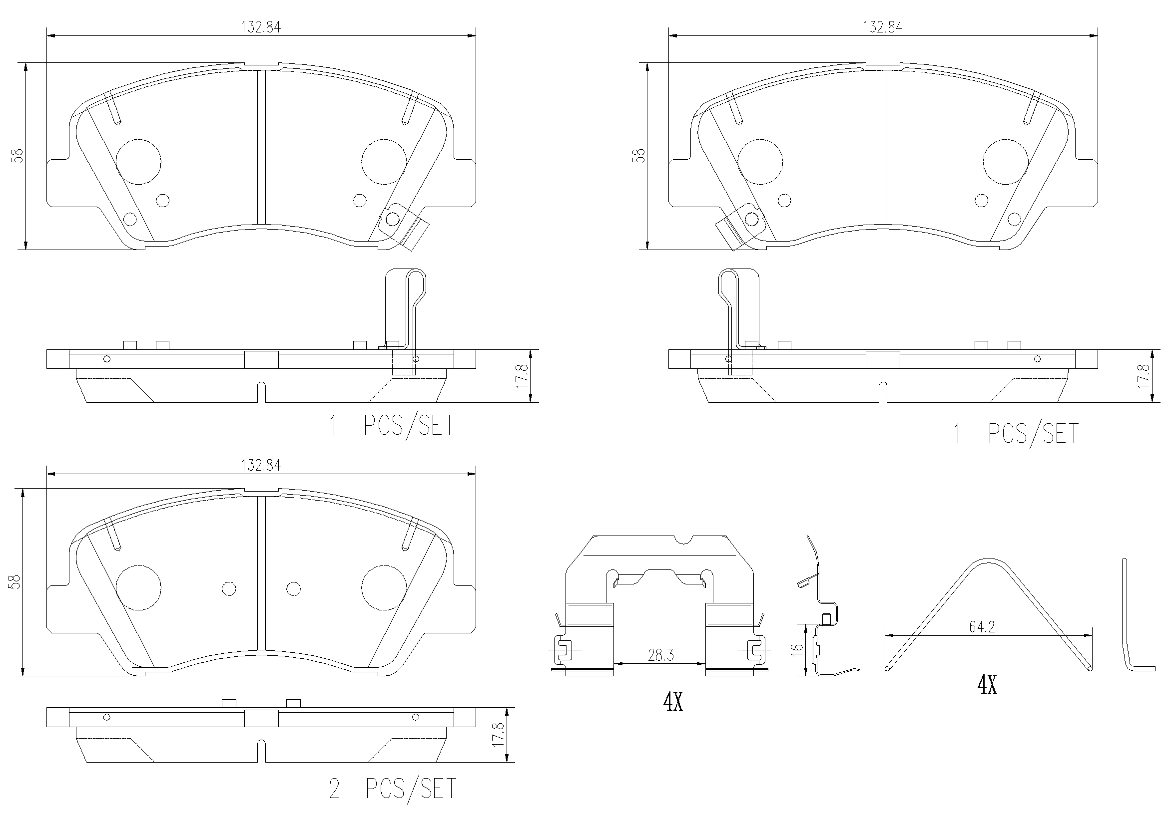 Brake Pad Set, disc brake (P30122N)