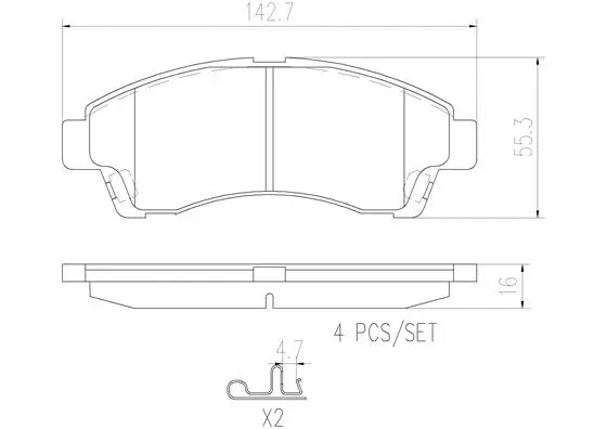 Brake Pad Set, disc brake (P24149N)
