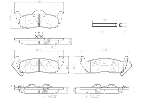 Brake Pad Set, disc brake (P37011N)
