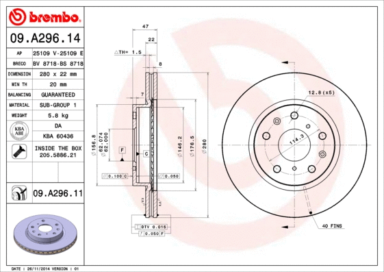 Brake Disc (09.A296.14)