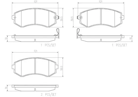 Brake Pad Set, disc brake (P56039N)