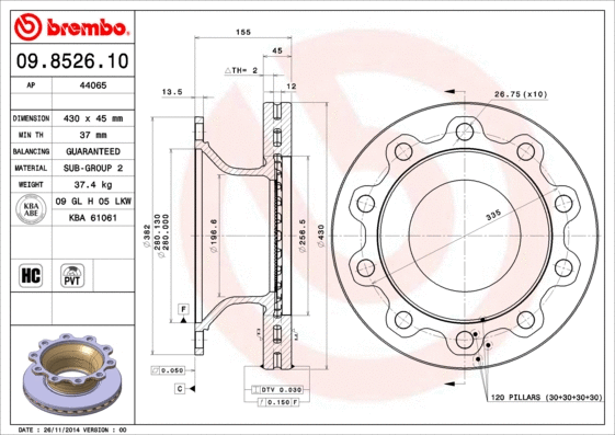 Brake Disc (09.8526.10)