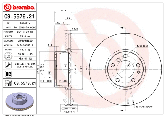 Brake Disc (09.5579.21)
