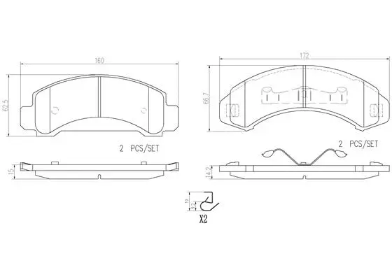 Brake Pad Set, disc brake (P24097N)