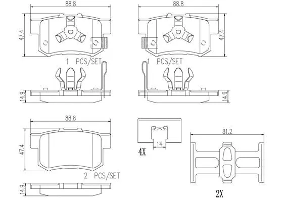 Brake Pad Set, disc brake (P28051N)