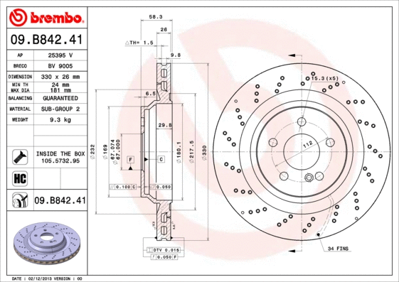 Brake Disc (09.B842.41)