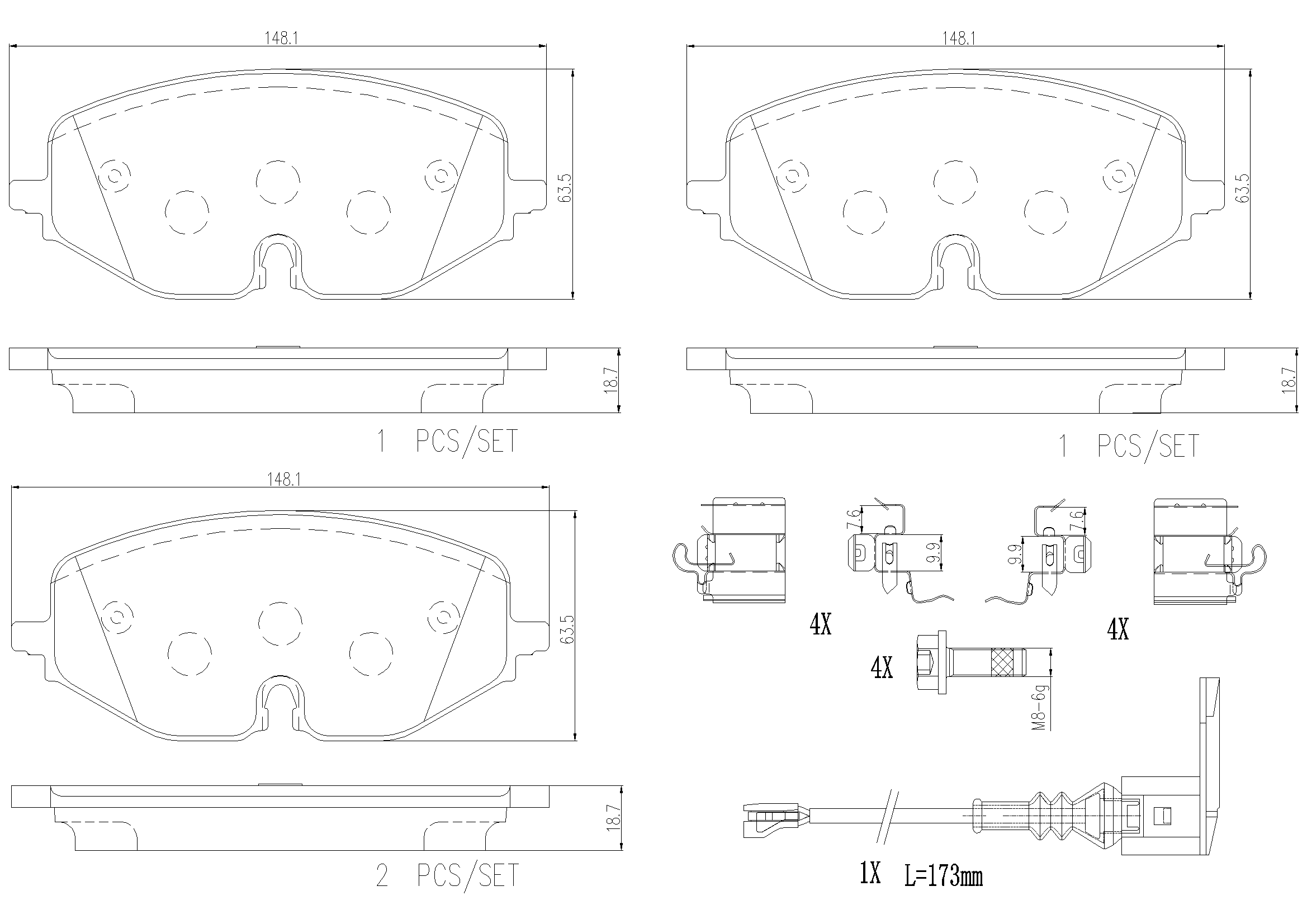 Brake Pad Set, disc brake (P85182N)
