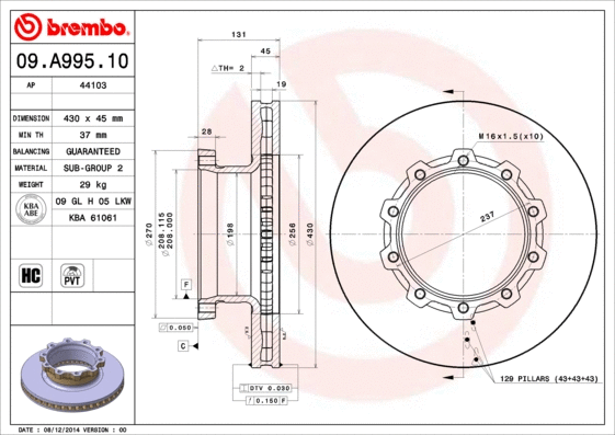 Brake Disc (09.A995.10)