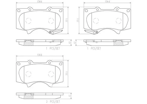 Brake Pad Set, disc brake (P83102N)