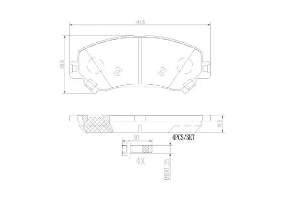 Brake Pad Set, disc brake (P68067N)