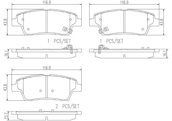 Brake Pad Set, disc brake (P30079N)