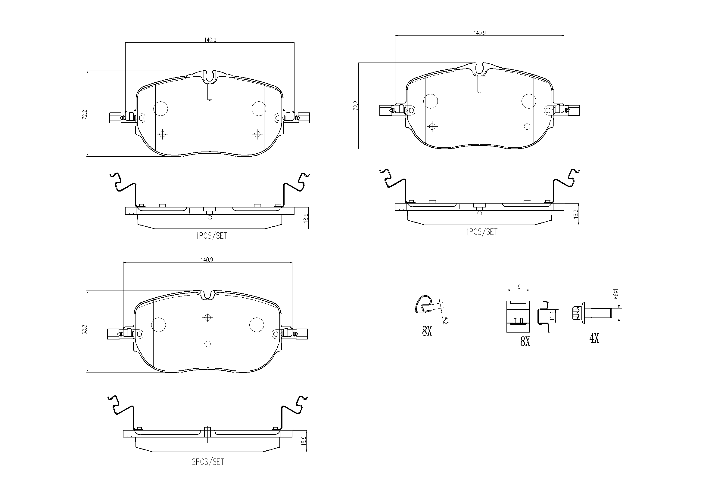 Brake Pad Set, disc brake (P50173N)