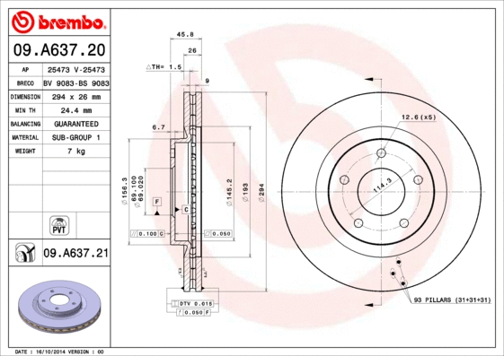 Brake Disc (09.A637.20)