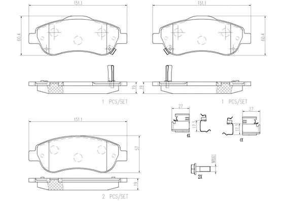 Brake Pad Set, disc brake (P28045N)