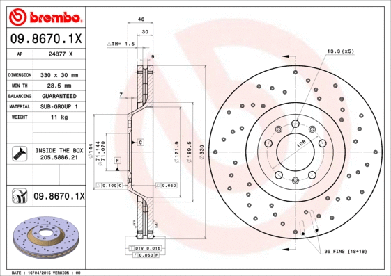 Brake Disc (09.8670.1X)