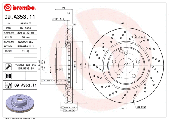 Brake Disc (09.A353.11)