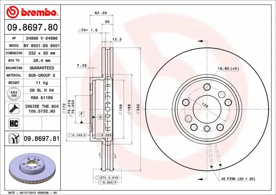 Brake Disc (09.8697.80)